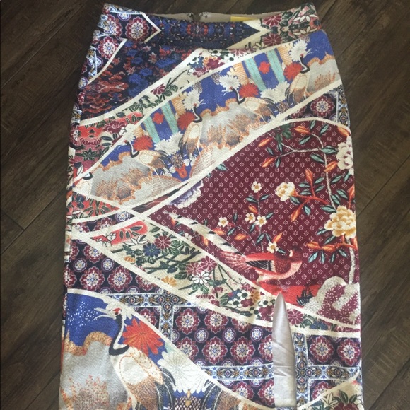 Maeve Vianna Asian Crane Pencil Skirt - Picture 3 of 6